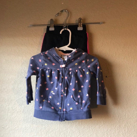 Other - 2 Piece Bundle Set Baby Girls Clothes Sz 12 Months; Pants & Hoodie Jacket